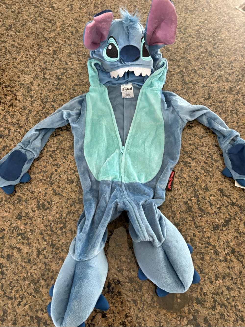 Disney  Lilo & Stitch Stitch Hooded Zip One-Piece Halloween Costume 0-6 mont